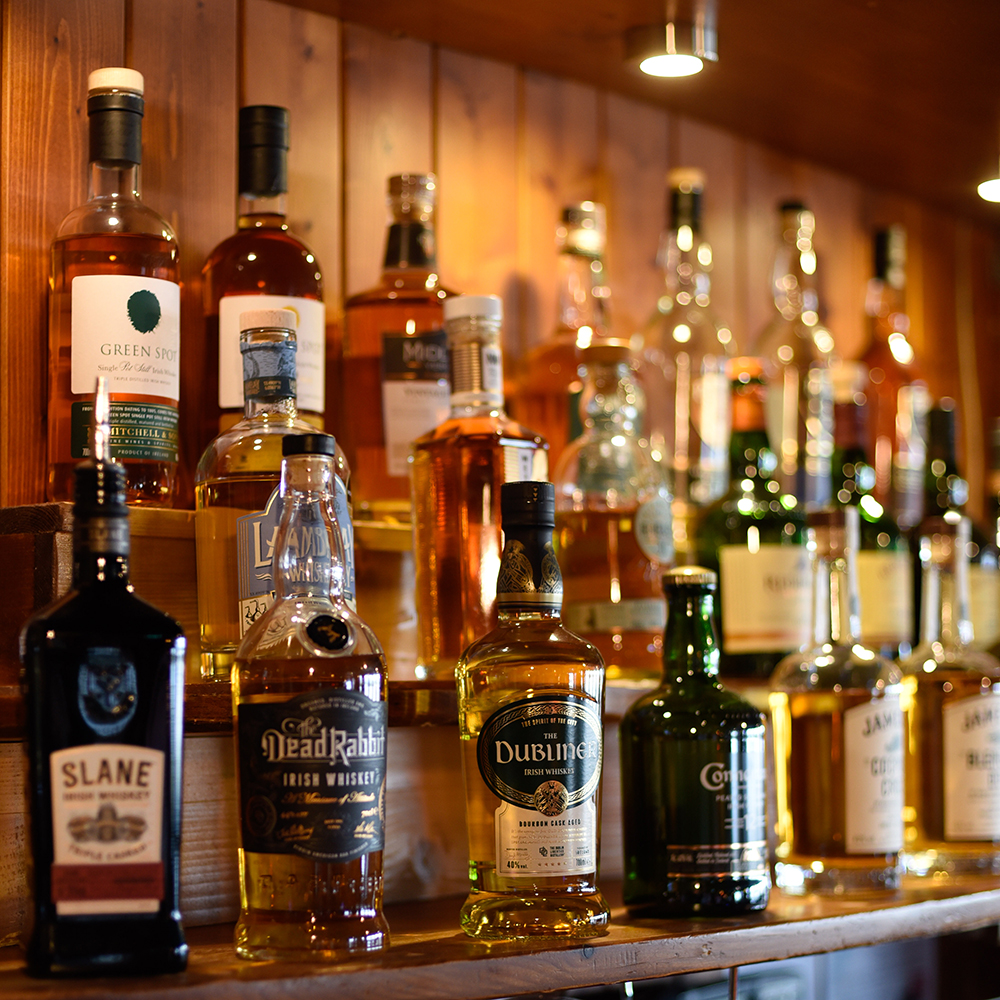 padraicins whiskey selection